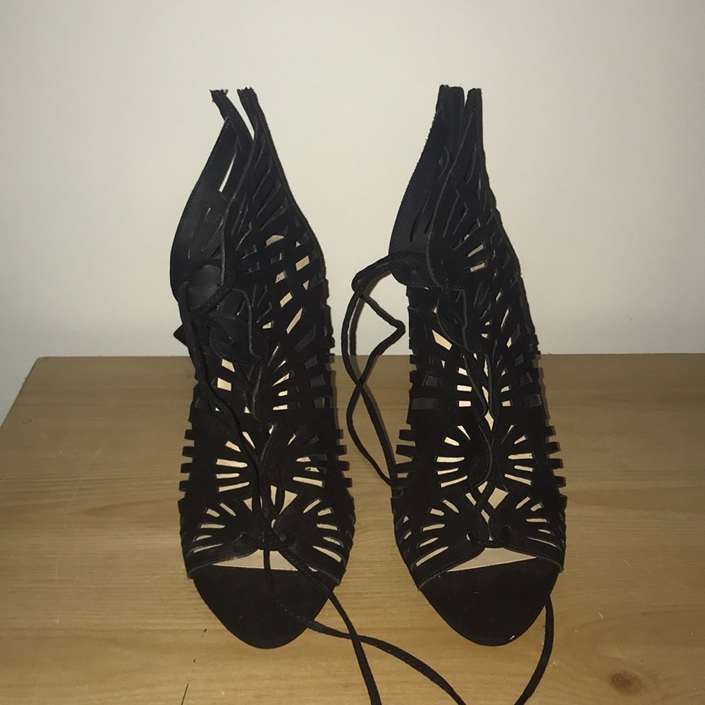 NEW Black lace up heels. Women’s size 8 never worn